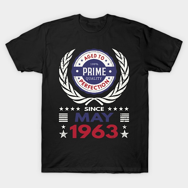 Birthday Design - Aged to Perfection Prime Quality - April 1963 T-Shirt by Moonsmile Products